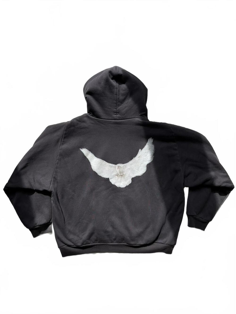 RARE Yeezy Gap Balenciaga Shrunken Dove Hoodie Black XXL